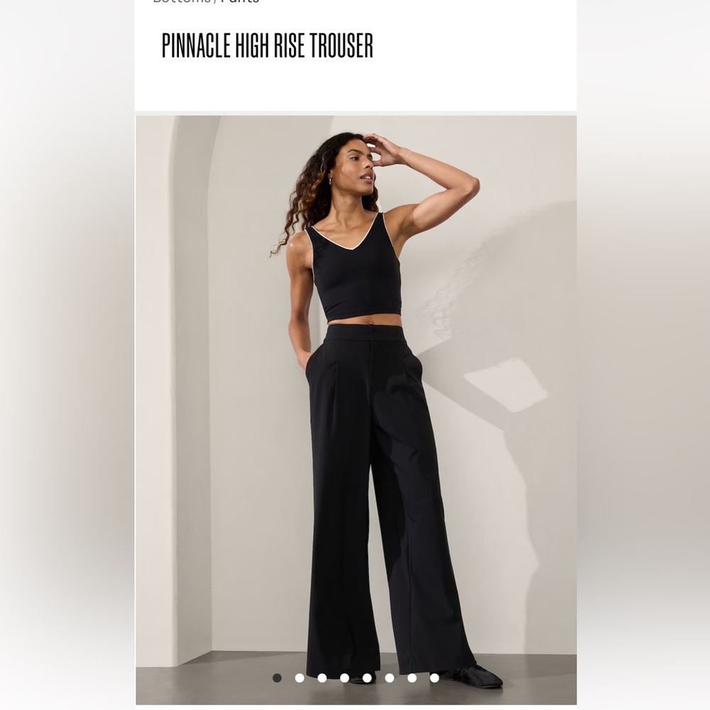Athleta Pinnacle High Rise Trouser with pockets. Black Size 6P